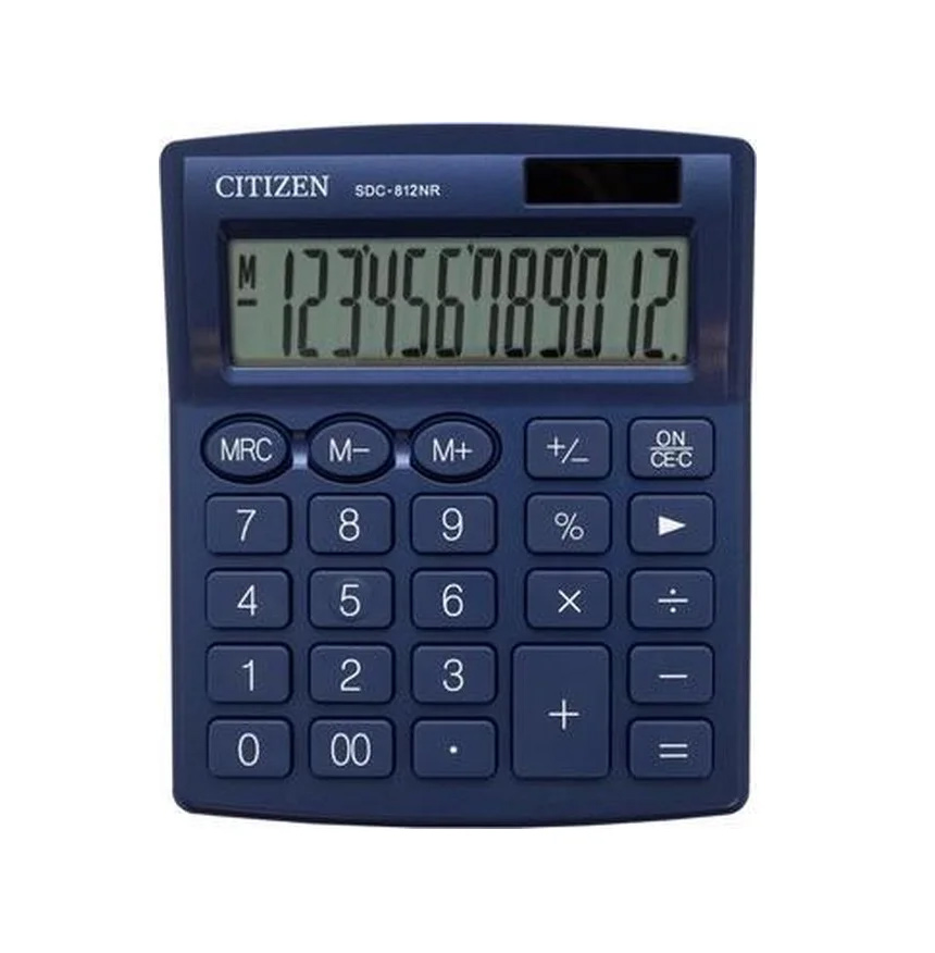 Калькулятор SDC812NRNVE-navy, 12 розрядів, (125х100х34мм.), син. Citizen - фото 2
