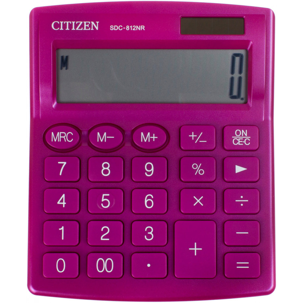 Калькулятор бухгалтерский SDC812NRPKE-pink 12 разрядов, 125х100х34мм., розов. Citizen - фото 1