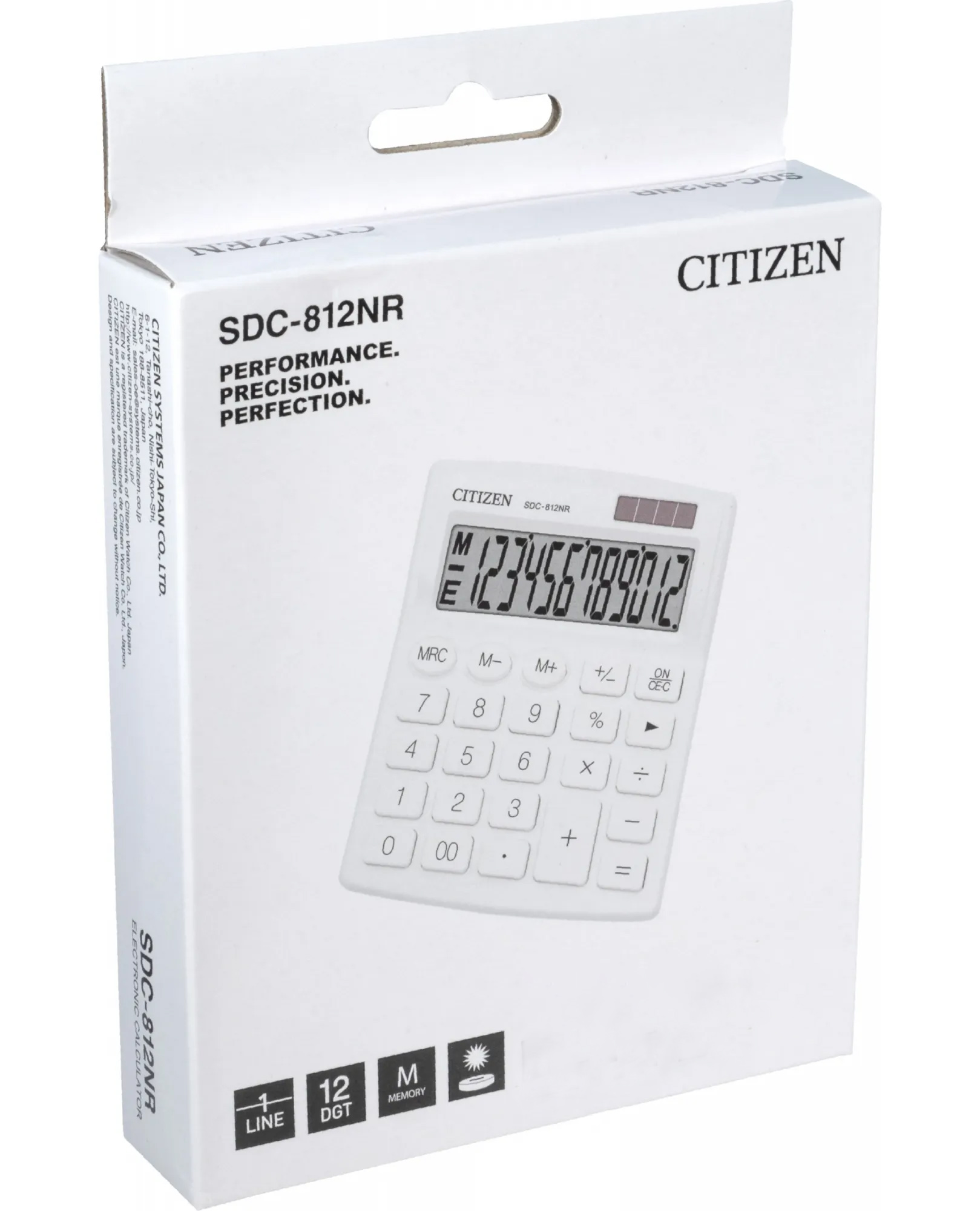 Калькулятор SDC812NRWHE-white, 12 розрядів, (125х100х34мм.), біл. Citizen - фото 3