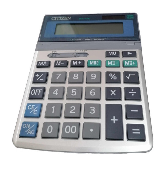 Калькулятор бухгалтерский SDC-9790 12 разрядов, 200х150х22мм., серый Citizen - фото 2