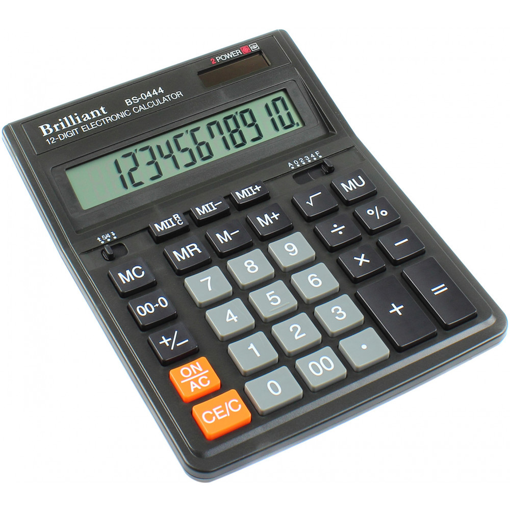Калькулятор BS-0444, 12 розрядів, (153х199х31мм.), чорн. Brilliant - фото 1