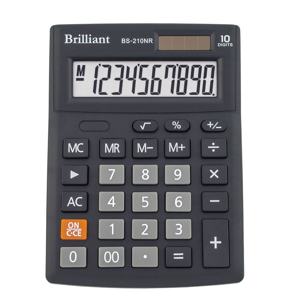 Калькулятор бухгалтерский BS-210NR, 10 разрядов, 103х137х31мм, черн. Brilliant - фото 1