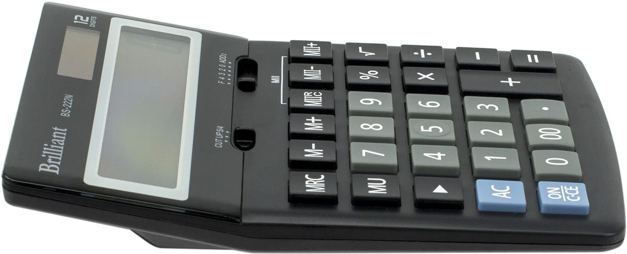 Калькулятор бухгалтерский BS-222N, 12 разрядов, 123х171х31мм, черн. Brilliant - фото 2