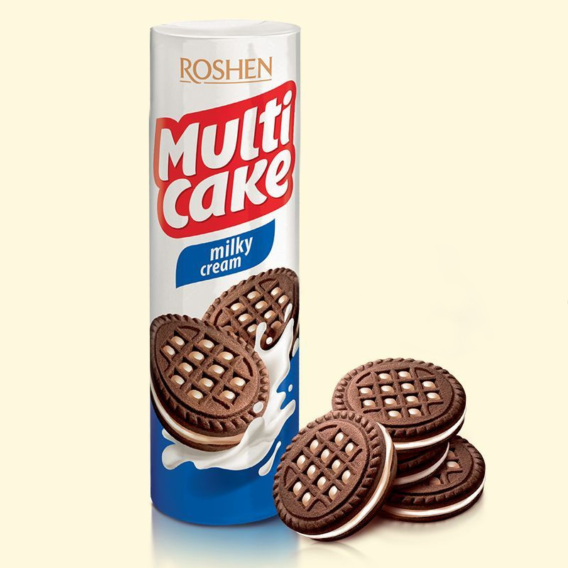 Печенье Мульти-Кейк с молочно-кремовой начинкой, 180гр. Roshen - фото 1