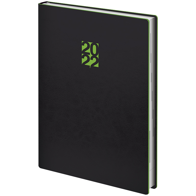 Ежедневник датированный 2022 Стандарт Flex Neo черный с салатовым, 14,5х20,6см., черн. Brunnen - фото 2