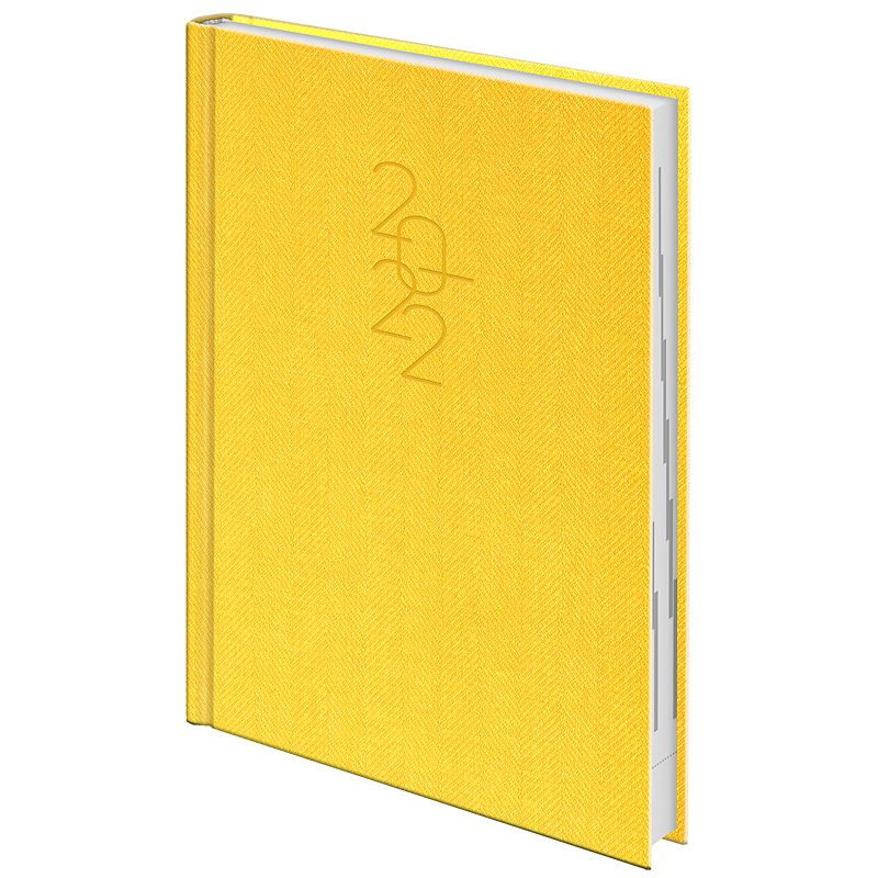 Ежедневник датированный 2022 Стандарт Tweed, 14,5х20,6см., желт. Brunnen - фото 1