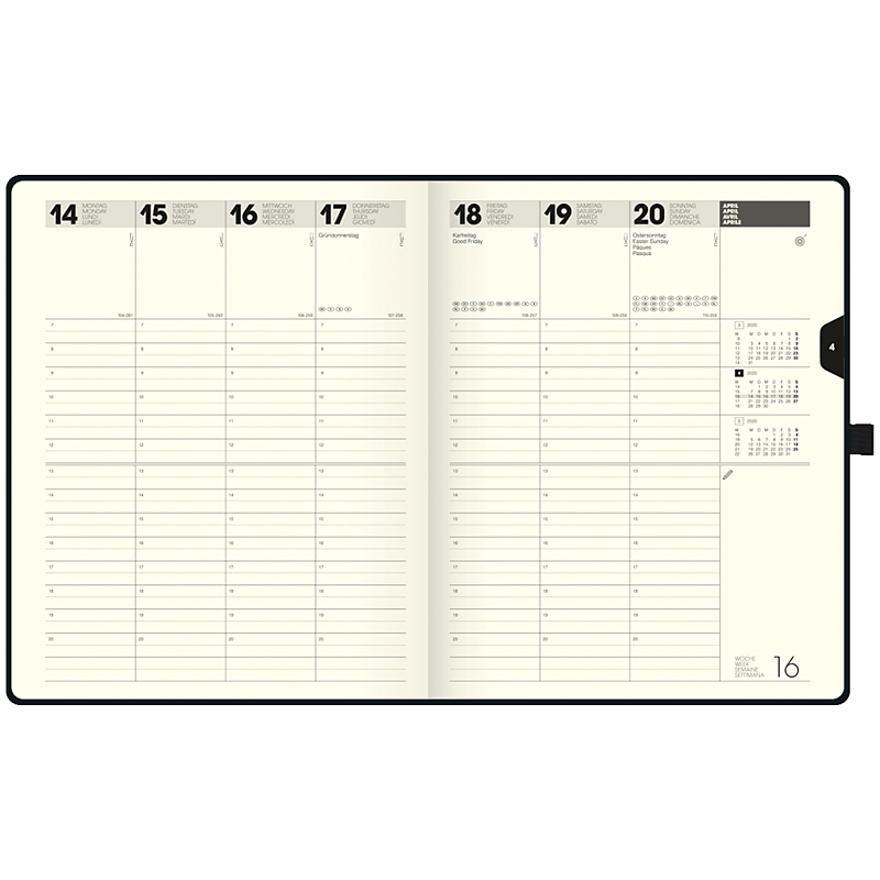 Еженедельник датированный 2022 Euro Компаньон Strong, 21х26см., черн. Brunnen - фото 1