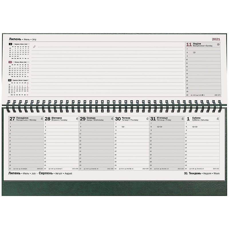 Планинг датированный 2022 Miradur, 32.6x10.2см., зелен. Brunnen - фото 1