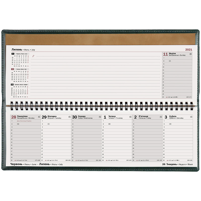 Планинг датированный 2022 Soft сменная обложка, 32.6x10.2см., зелен. Brunnen - фото 1