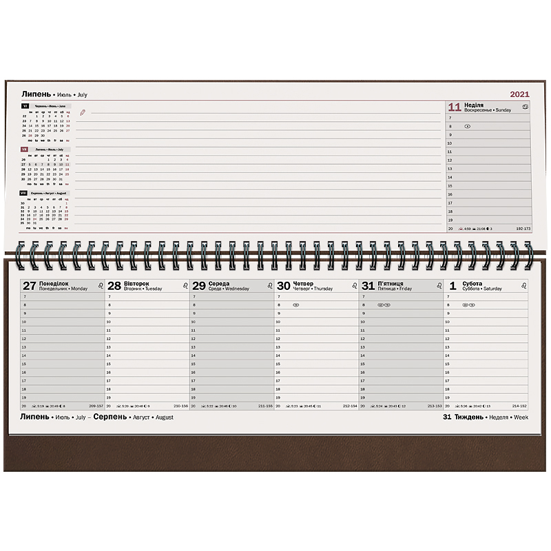 Планінг датований 2022 Torino, 32.6x10.2см., коричн. Brunnen - фото 1