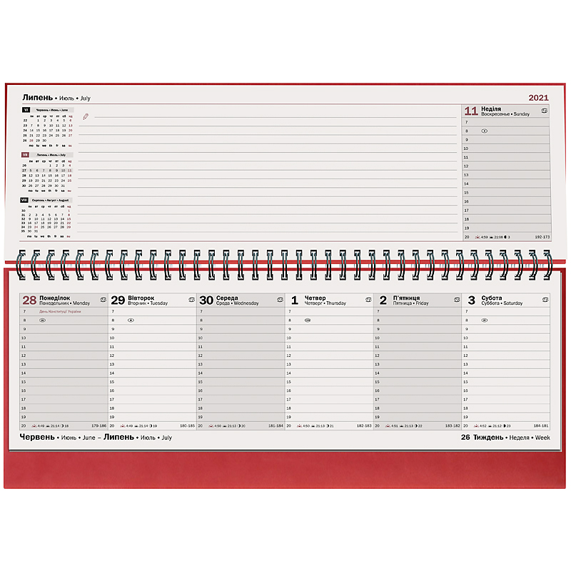 Планинг датированный 2022 Torino, 32.6x10.2см., красн. Brunnen - фото 1