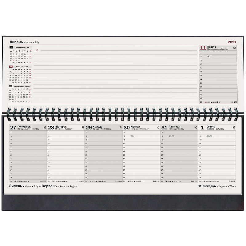 Планинг датированный 2022 Torino, 32.6x10.2см., черн. Brunnen - фото 1