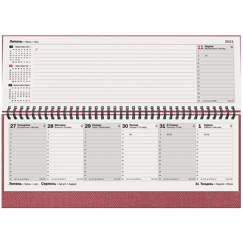 Планинг датированный 2022 Tweed, 32.6x10.2см., красн. Brunnen - фото 1