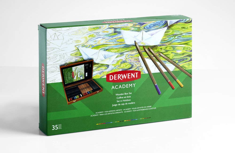Набор для рисования 30 карандашей, раскраски с принадлежностями. Дерев.коробка Derwent - фото 4