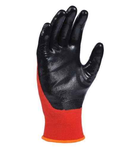 Рукавички трикотжні з нітриловим покриттям D-OIL, маслобензостойкі, розмір 8 (M), черв. Doloni - фото 1