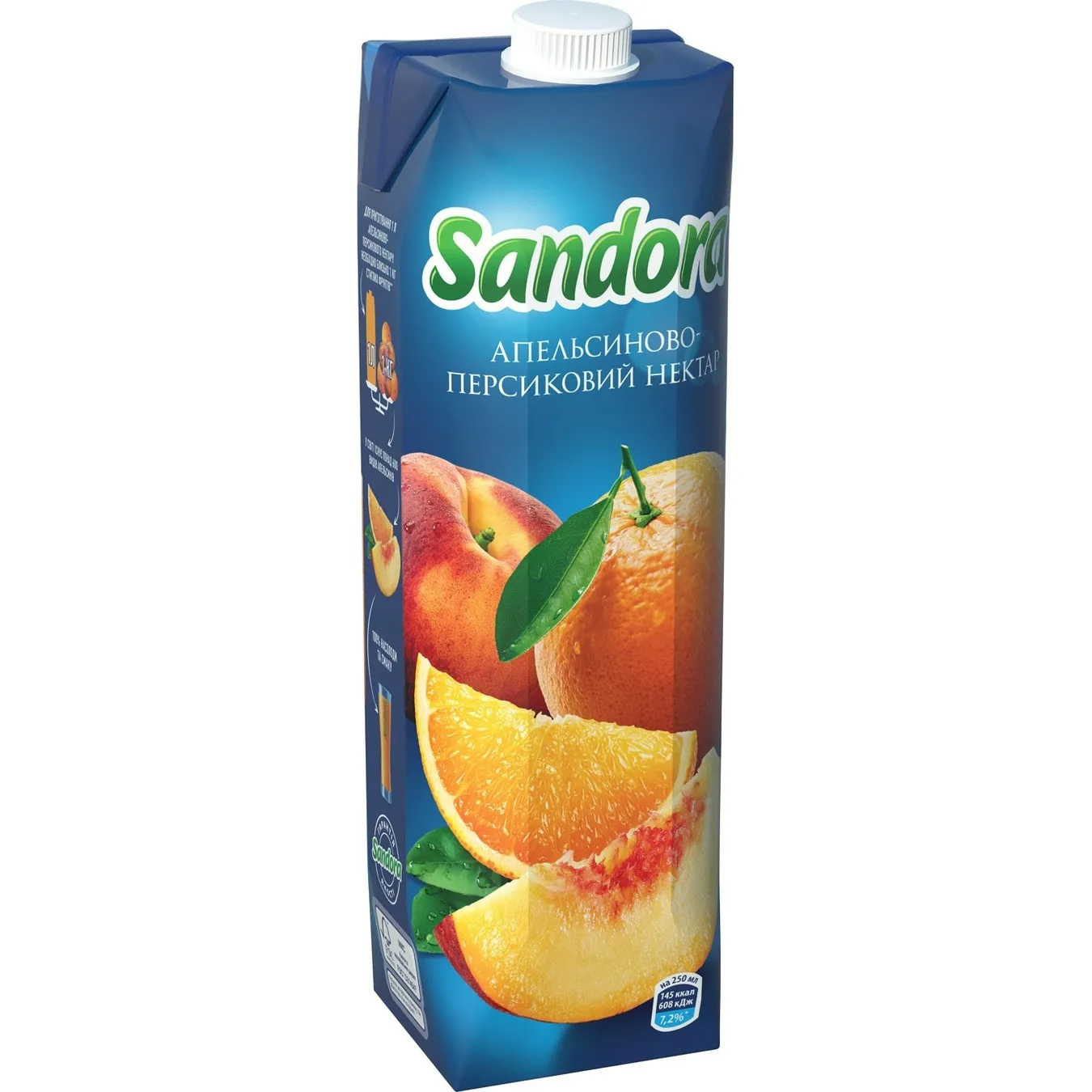 Сок Апельсин-персик нектар 0,95л. Сандора - фото 1