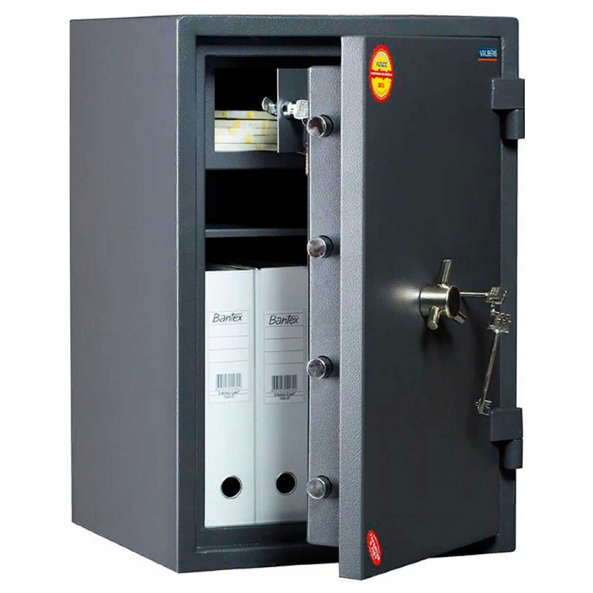 Сейф взломостойкий (665*440*430мм.) ключевой замок, 1 полка, 2 класс, кас/ячейка, Гранит-65T, графит Valberg - фото 2