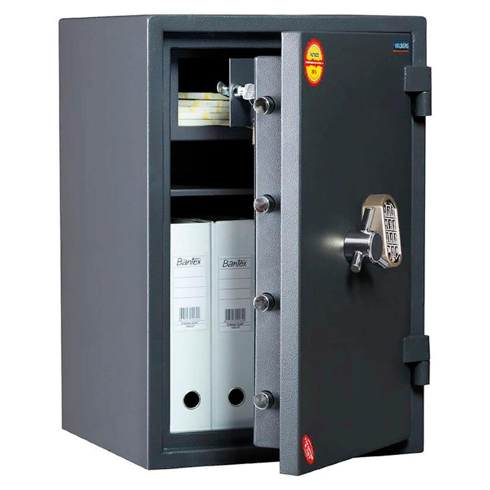 Сейф зламостійкий (665*440*430мм.) елек/код. замок, 1 полиця,  2 клас, кас/відділеня, Гранит-65T EL, Valberg — фото 1