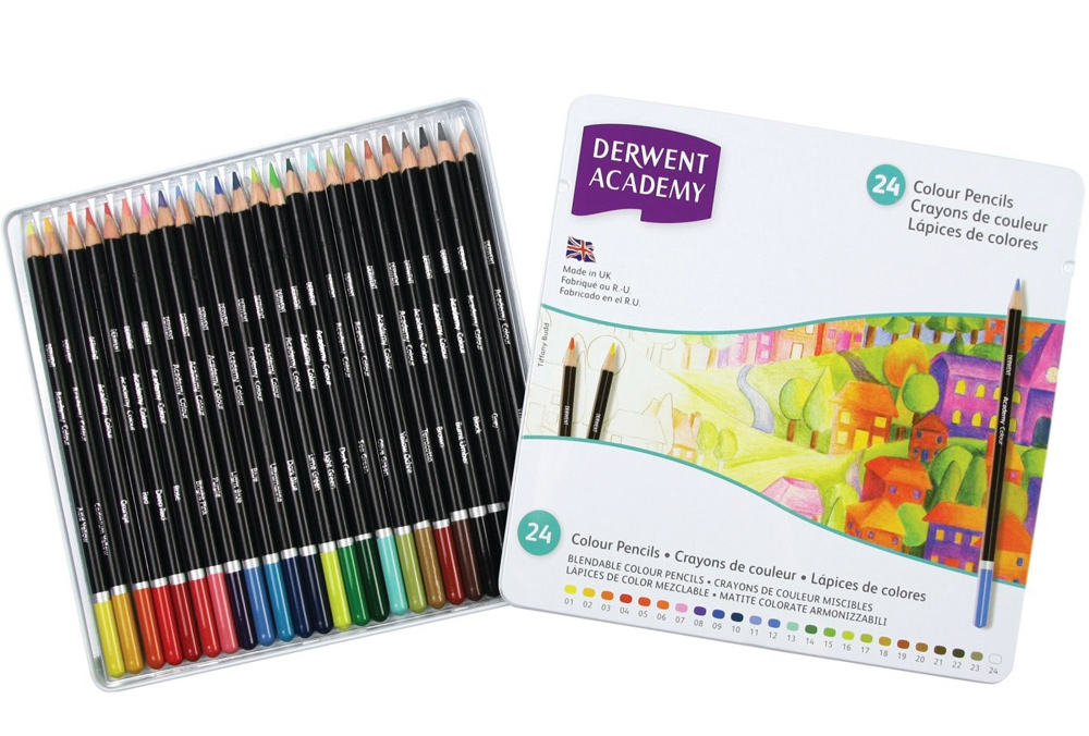 Олівці кольорові 24кол., Colour Penci, метал. коробка, асорті Derwent - фото 3
