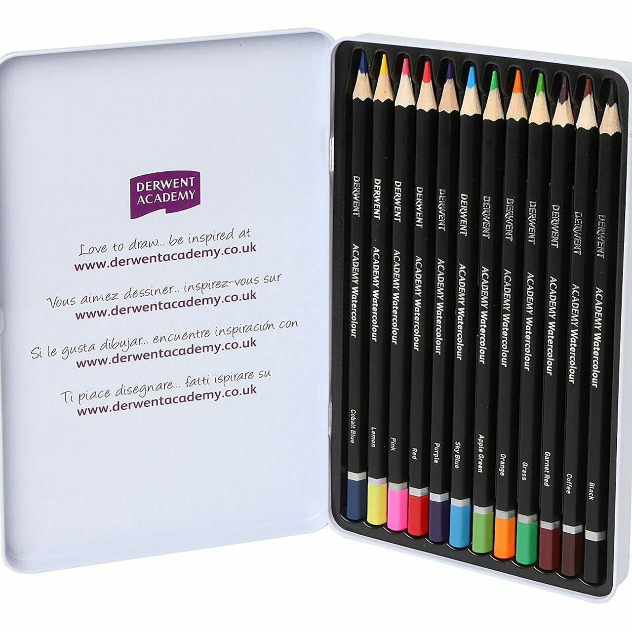Олівці кольорові, 12 кол., Colour Penci, метал. коробка, асорті Derwent - фото 1