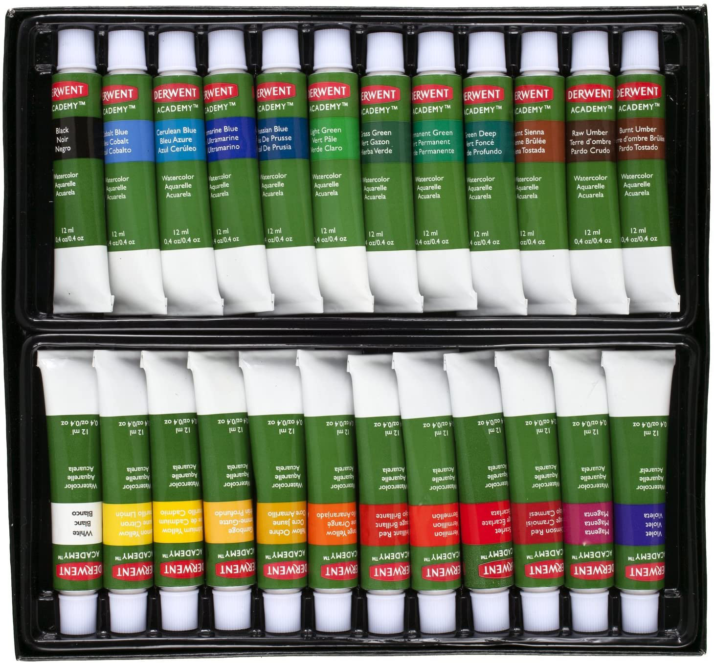Фарби акварельні 24кол., у тюбику Derwent Academy, асорті Derwent - фото 2