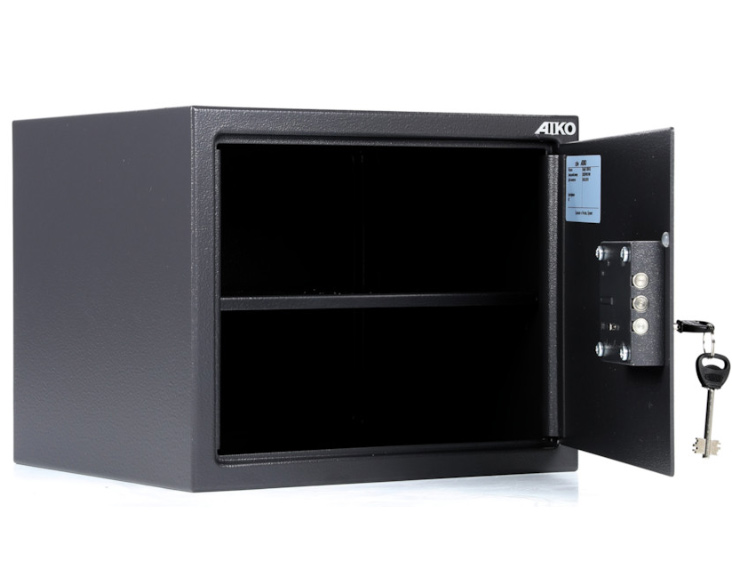 Сейф мебельный (280*350*300мм.) ключевой замок, 1 дверь, T-280 KL, графит AIKO - фото 2