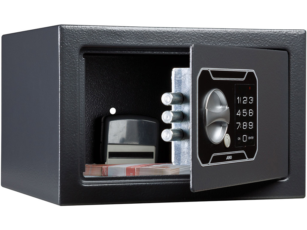Сейф меблевий (170*260*230мм.) з електроним кодовим замком, 1 двері, T-170 EL, графіт AIKO - фото 1