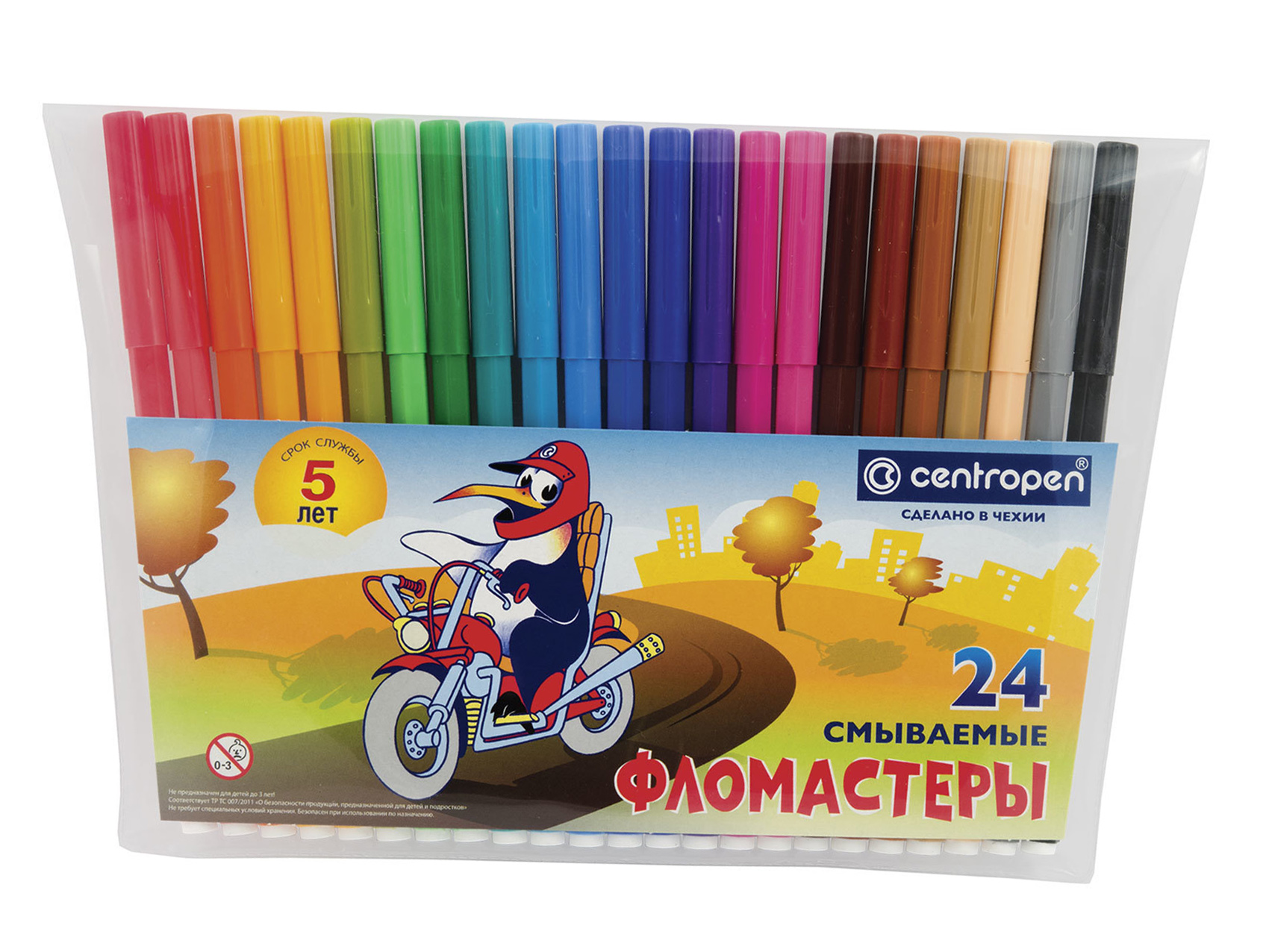Фломастери, вентильований ковпачок, 24 кольорів., 7790 Птахи, асорті Centropen - фото 2