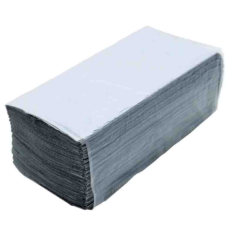 Рушники V-подібні з макулатури 1 шар, 22,5*22,5см., 200шт., ECO, сір. Tischa Papier - фото 1