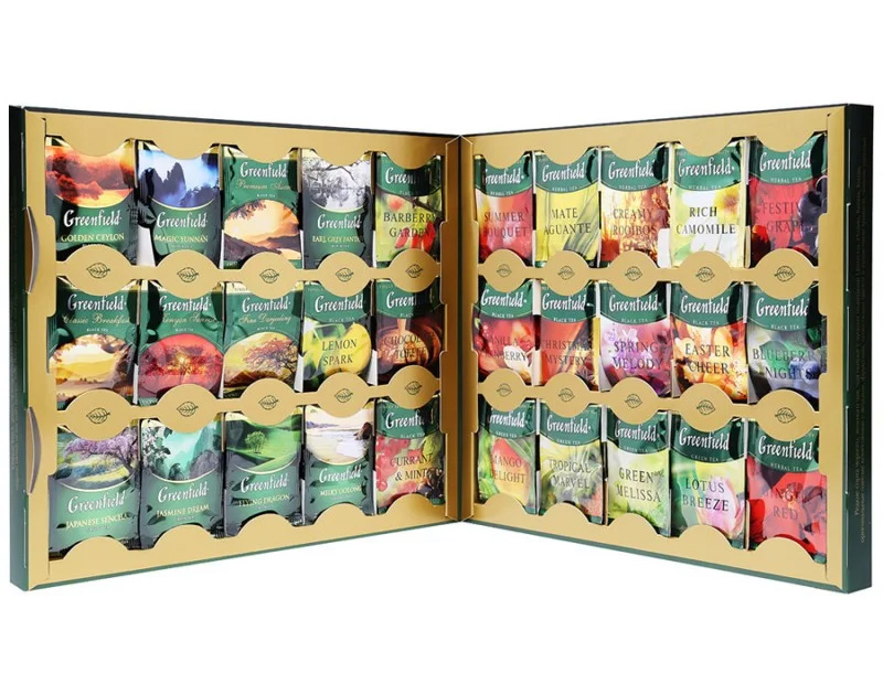 Чай в наборе пакетированный PREMIUM TEA COLLECTION, 96пак., 24 сорта чая, 167,2г., ассорти Greenfield - фото 1