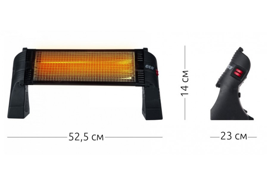 Обігрівач інфрачервоний ECO Mini 1500, підлоговий, чорн. UFO - фото 4