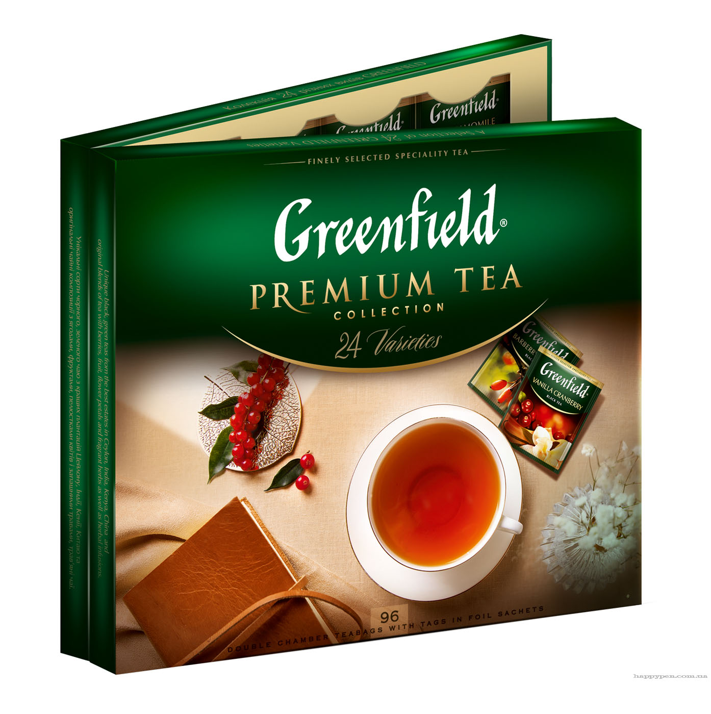 Чай в наборе пакетированный PREMIUM TEA COLLECTION, 96пак., 24 сорта чая, 167,2г., ассорти Greenfield - фото 2
