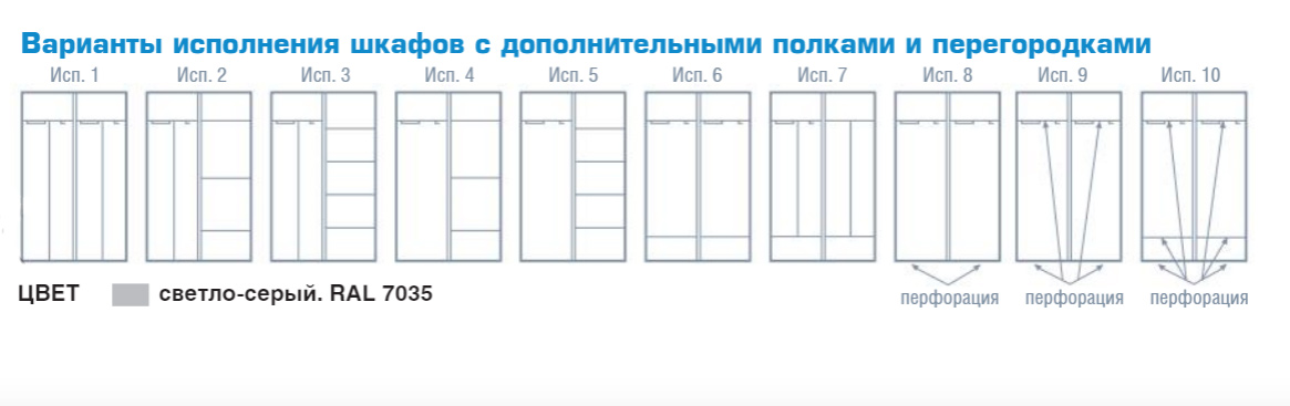 Шафа для одягу на 4 полиці, 2 дверей (1800*800*500) металева №7 УХЛ-МАШ - фото 2