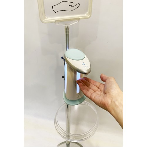 Стойка с сенсорным дозатором для антисептика, с информационной табличкой А4  Украина - фото 2