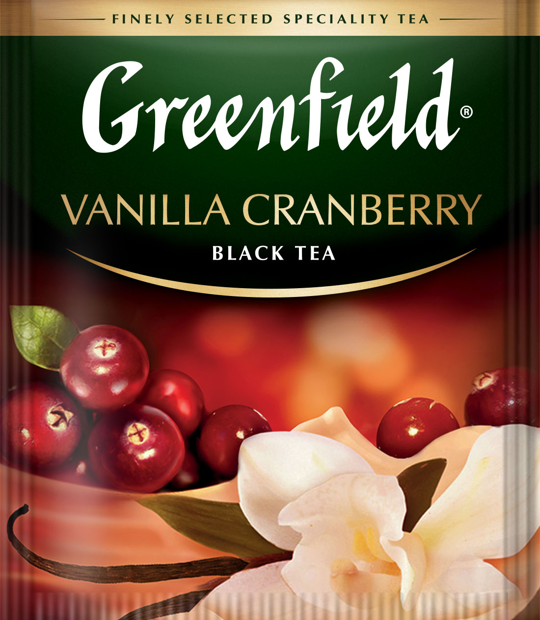 Чай черный ароматизированный Vanilla Cranberry, 25пак. по 1,5гр., термосаше Greenfield - фото 1