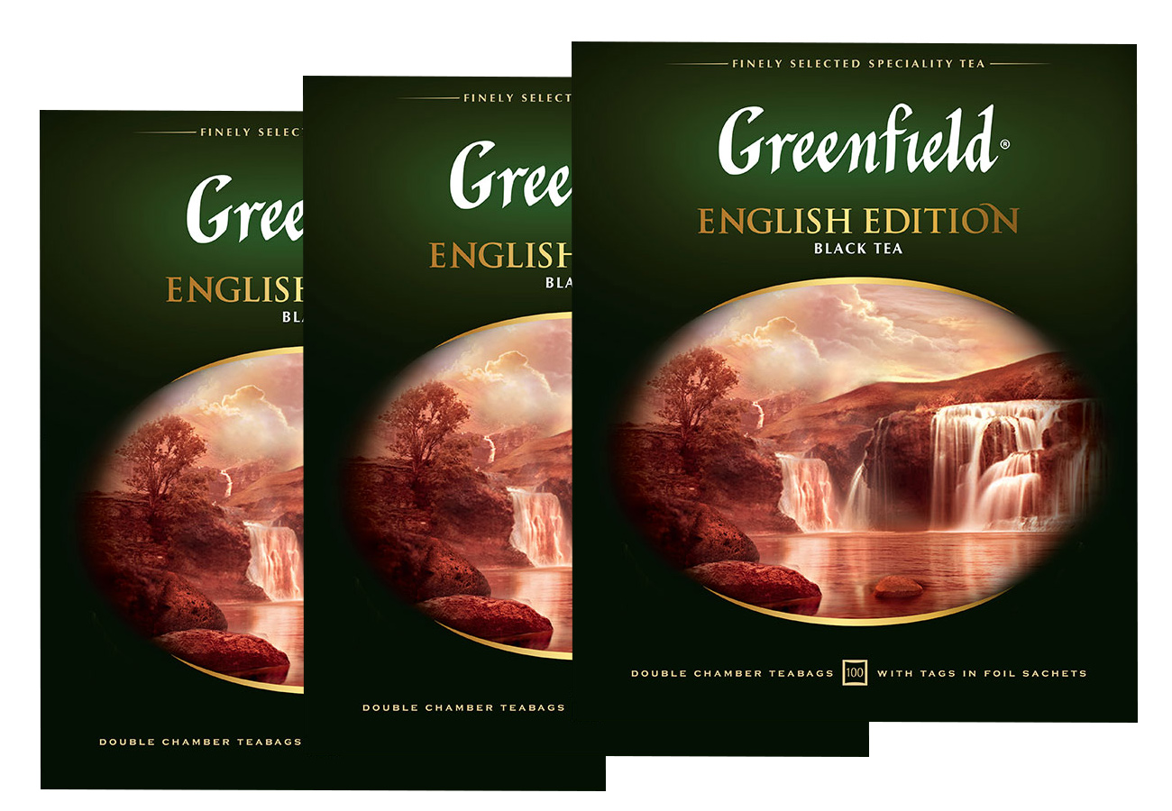Чай чорний класичний English Edition, 100пак. по 2г., термосаше, у пакеті Greenfield - фото 1