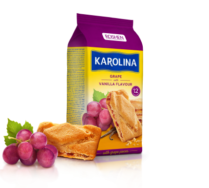 Печенье KAROLINA с виноградом и ароматом ванили, 225г. Roshen - фото 1