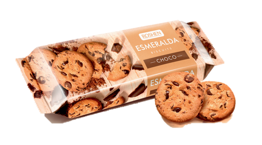 Печиво Есмеральда зі шматочками глазурі, 150гр. Roshen - фото 1