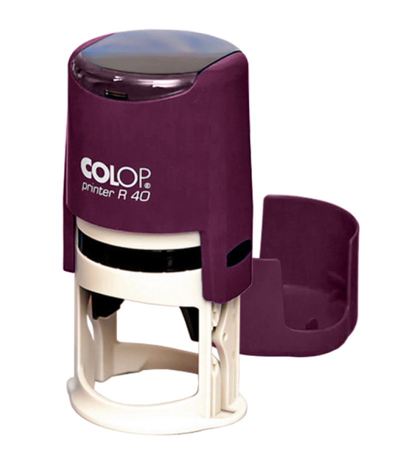 Оснастка для круглої печатки пластикова D=40мм., (круглий корпус), фіолет. Colop - фото 1