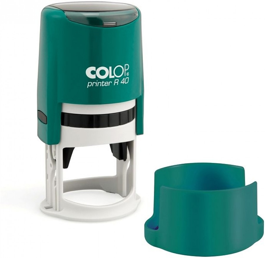 Оснастка для круглої печатки пластикова D=40мм., (круглий корпус), бірюз. Colop - фото 3