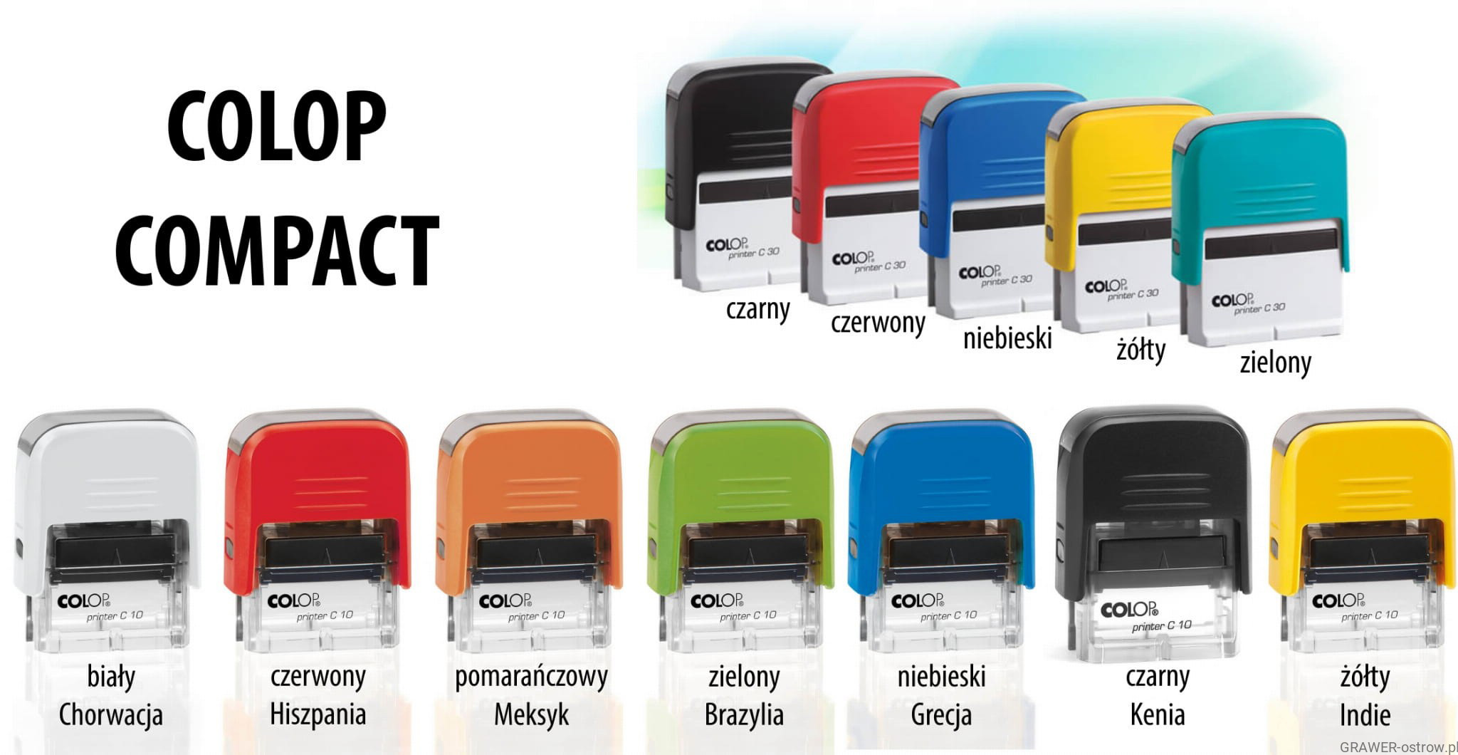 Оснастка для штампа 47х18мм., Compact, пластик., бел. Colop - фото 2