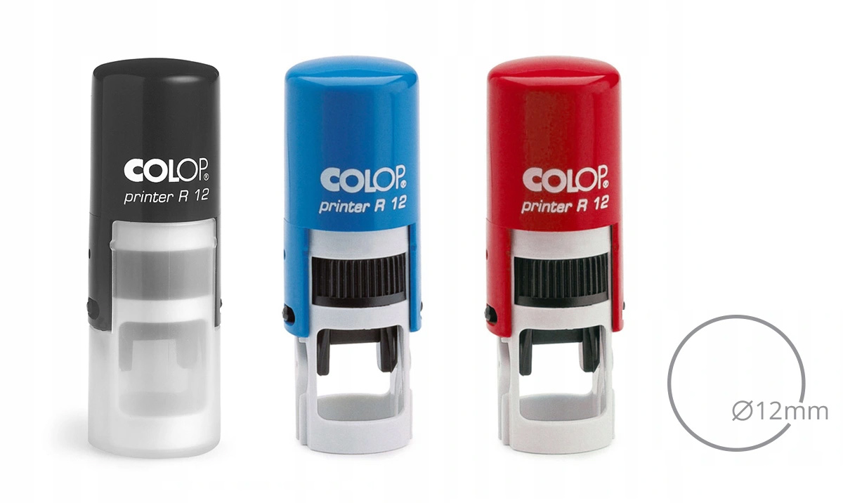 Оснастка для круглой печати, диаметр 12мм., круглый корпус, пластик, син. Colop - фото 2