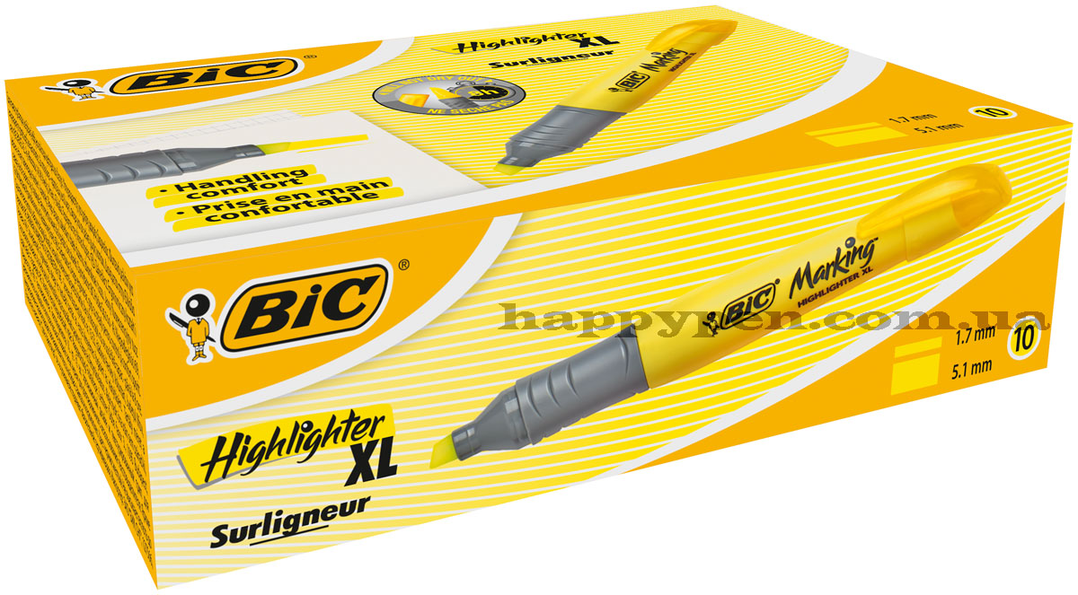 Маркер текстовый Btite liner XL 1-4,6мм., желт. Bic - фото 1