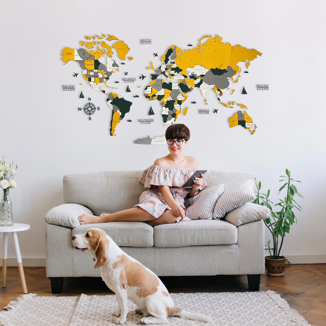 Карта Украины многослойная 100*67см, деревянная Украина - фото 3