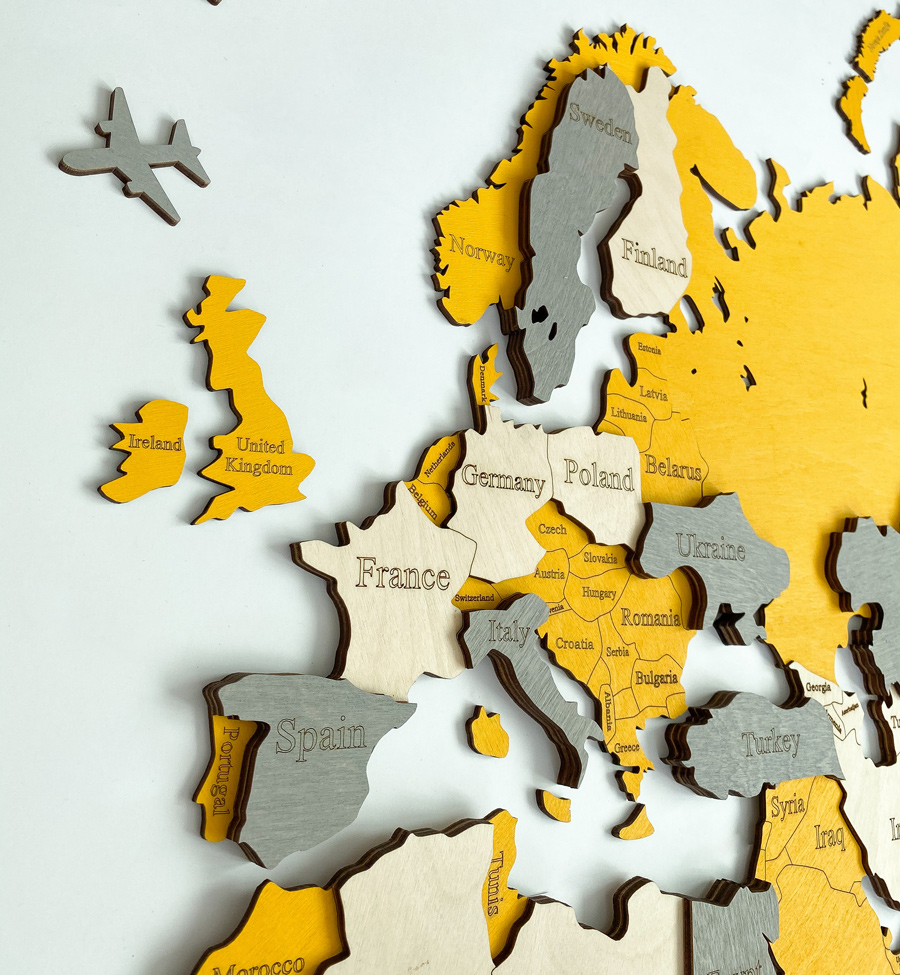 Карта Украины многослойная 100*67см, деревянная Украина - фото 4