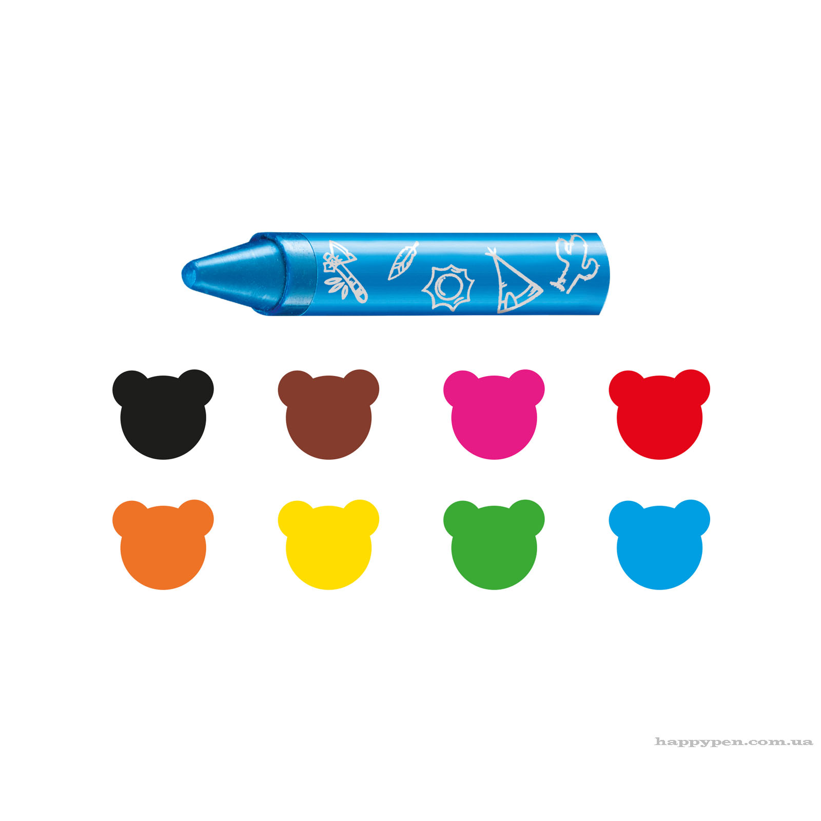 Карандаши для детей от 2-х лет восковые 8цв. CARIOCA Baby Wild Crayons 2+ Carioca - фото 2