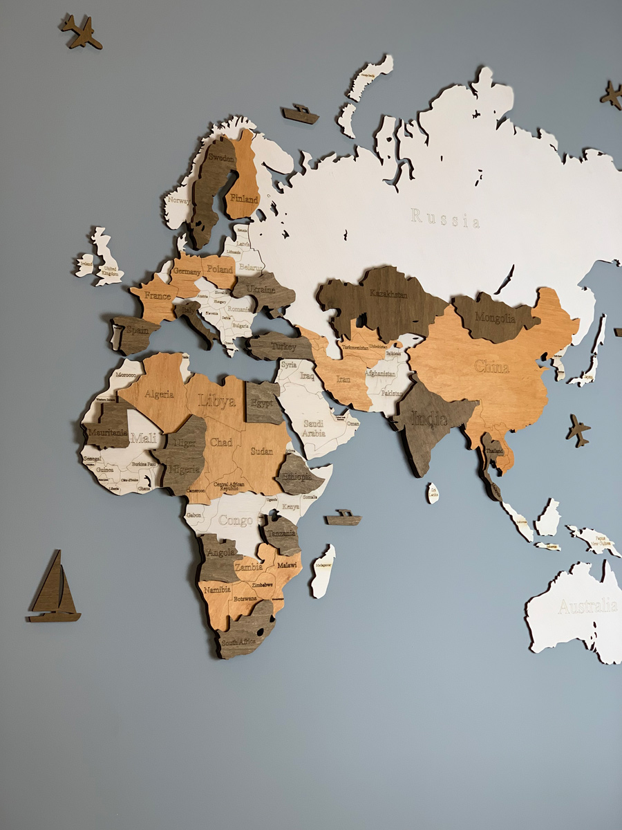 Карта Украины многослойная 100*67см, деревянная Украина - фото 6