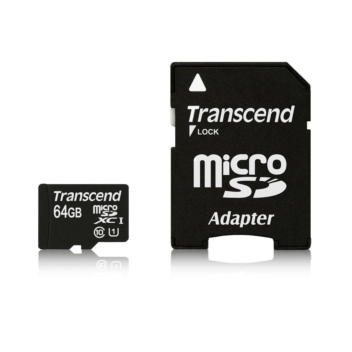 Карта памяти microSDHC 64Gb (Class 10) + адаптер TRANSCEND - фото 1