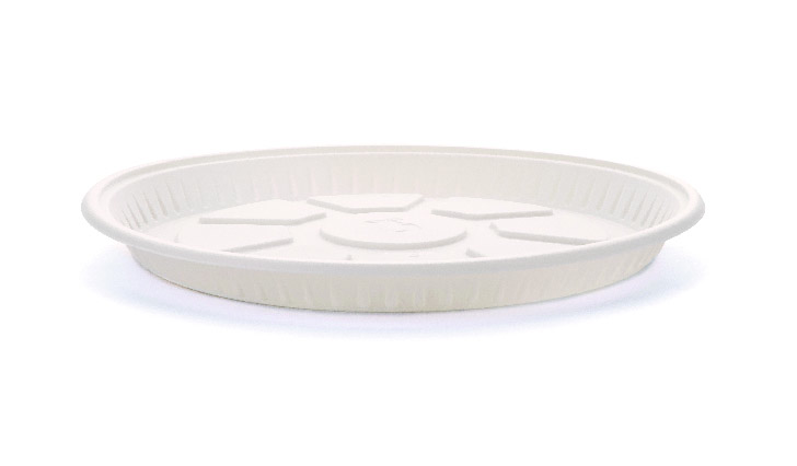 Тарілка біорозщеплювана d205мм., h20мм. з кукурудзяного крохмалю, 200шт / уп., беж. AMELON - фото 1