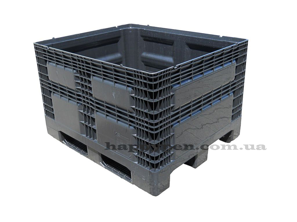 Контейнер пластиковий суцільний на 3-х полоззя (нехарчовий) 1200*1000*780мм, чорн. Georg UTZ - фото 1